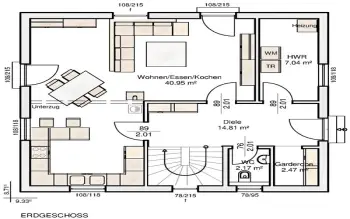 Grundriss Familienhaus Hannah 133 von Albert-Haus