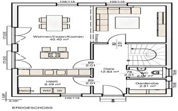 Grundriss Familienhaus Jonas 128 von Albert-Haus