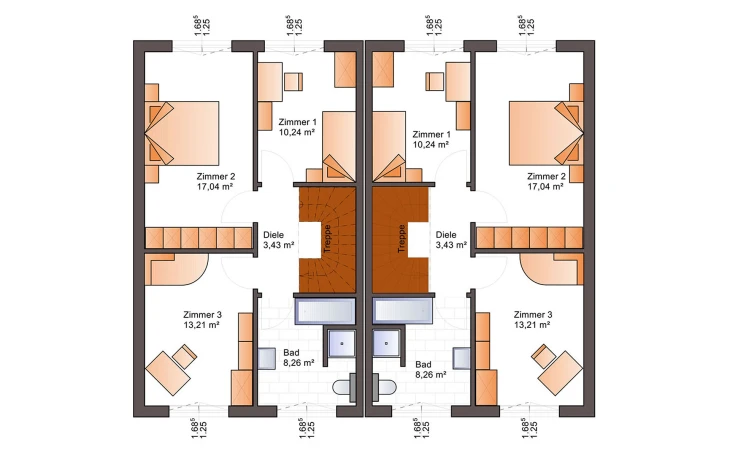 Bärenhaus - Musterhaus Duo 110 Obergeschoss