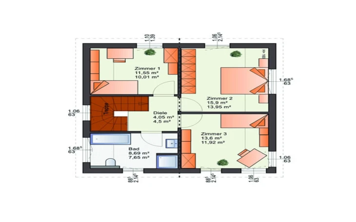 Bärenhaus - Musterhaus Esprit 117 Dachgeschoss