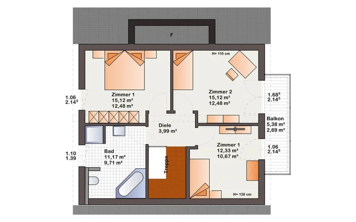 Bärenhaus - Musterhaus Esprit 125 Dachgeschoss