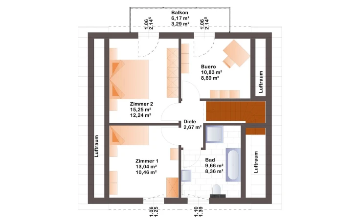 Bärenhaus - Musterhaus Esprit 126 Dachgeschoss