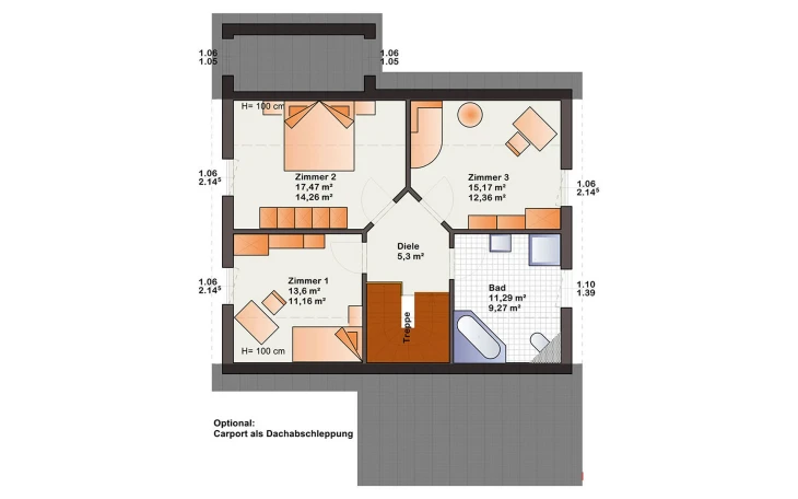 Bärenhaus - Musterhaus Esprit 137 Dachgeschoss