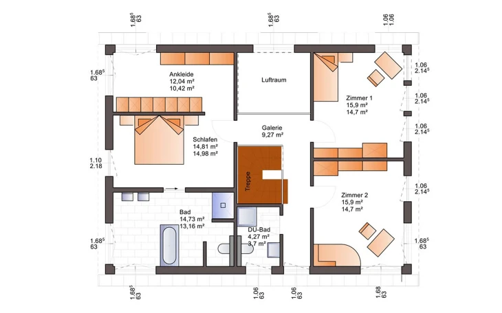 Bärenhaus - Musterhaus Esprit 184 Dachgeschoss