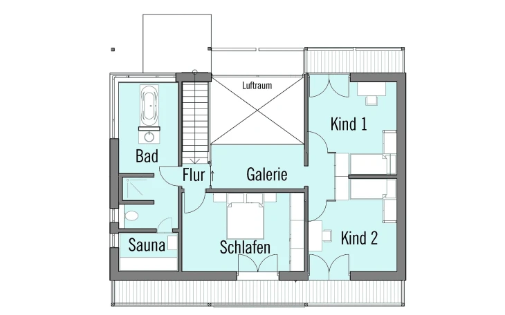 Baufritz - Musterhaus Alpenchic Obergeschoss