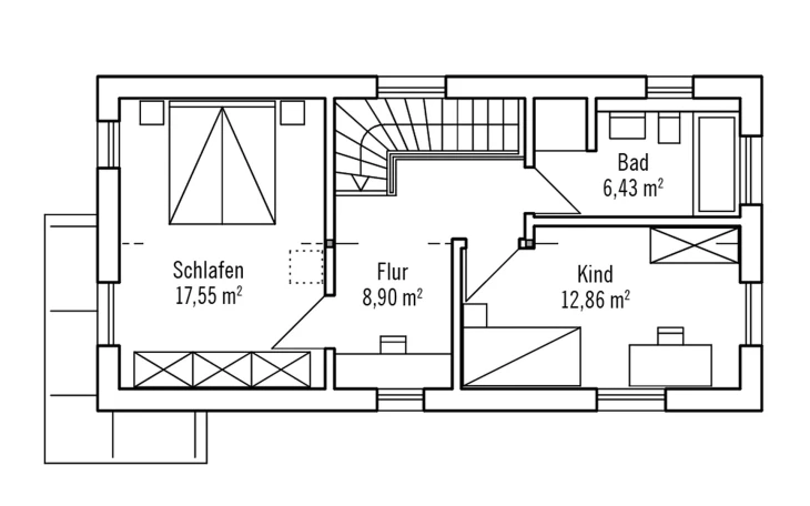 Baufritz - Musterhaus Hoch Hinaus 101m² Obergeschoss