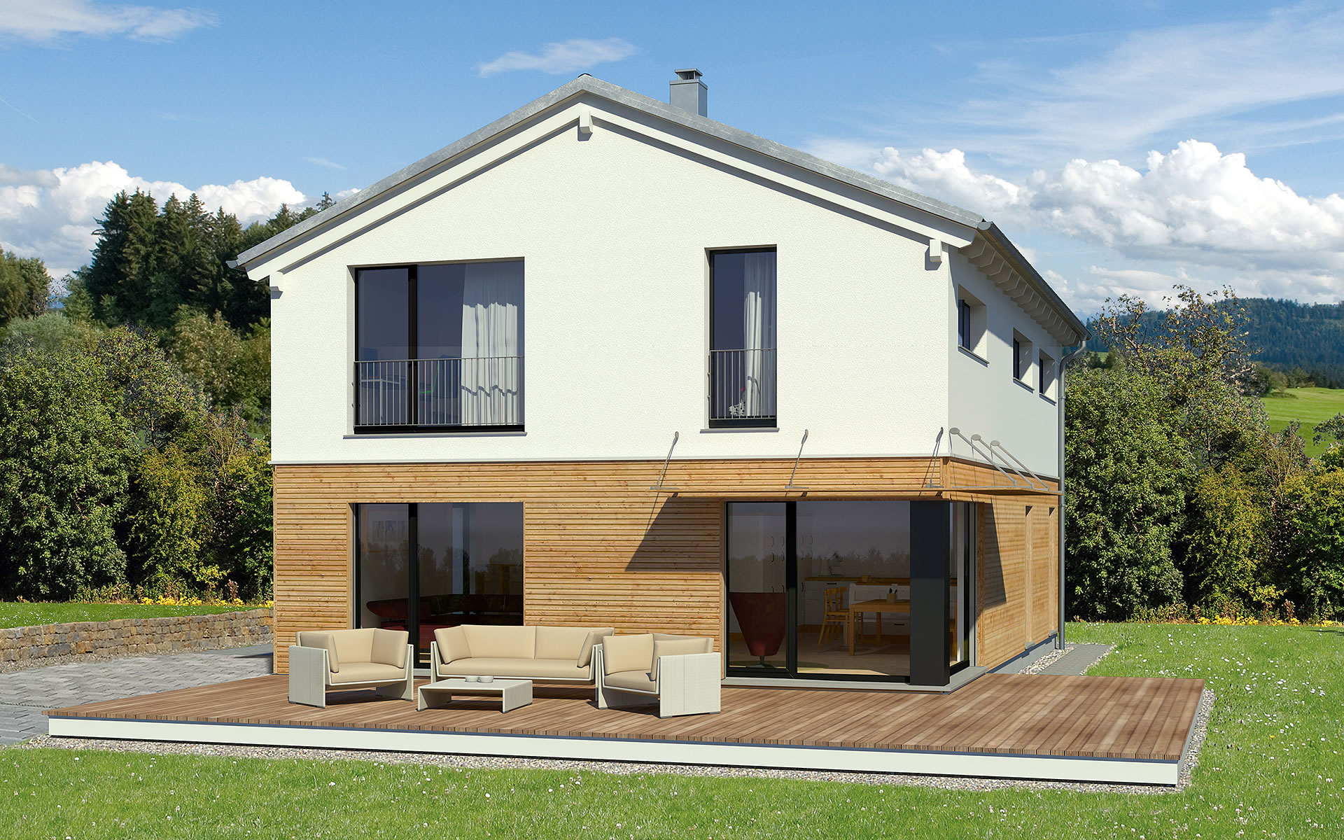 Musterhaus Fertighaus Hoch Hinaus 170m² von Bau-Fritz GmbH & Co. KG