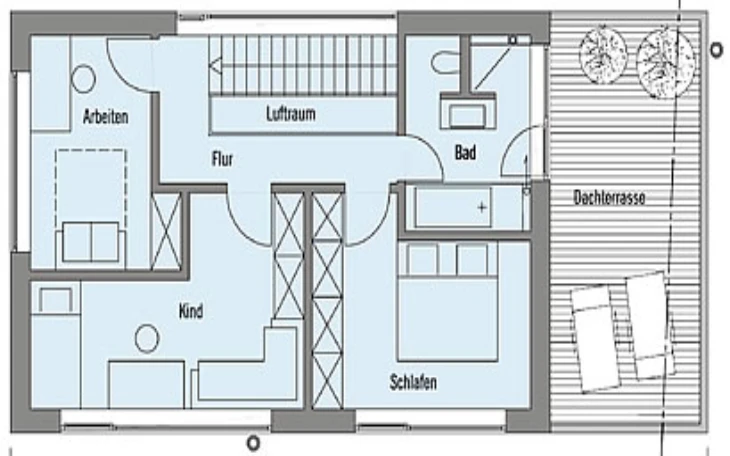 Baufritz - Musterhaus Frey Obergeschoss