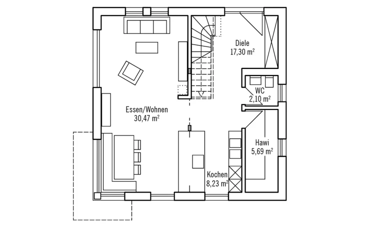 Baufritz - Musterhaus Klassisch & Fein 121 m² Erdgeschoss