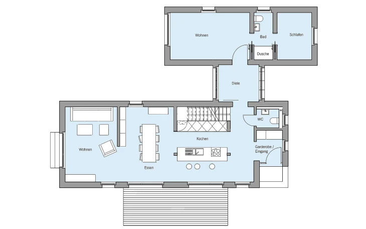Baufritz - Musterhaus Lichtblick Erdgeschoss