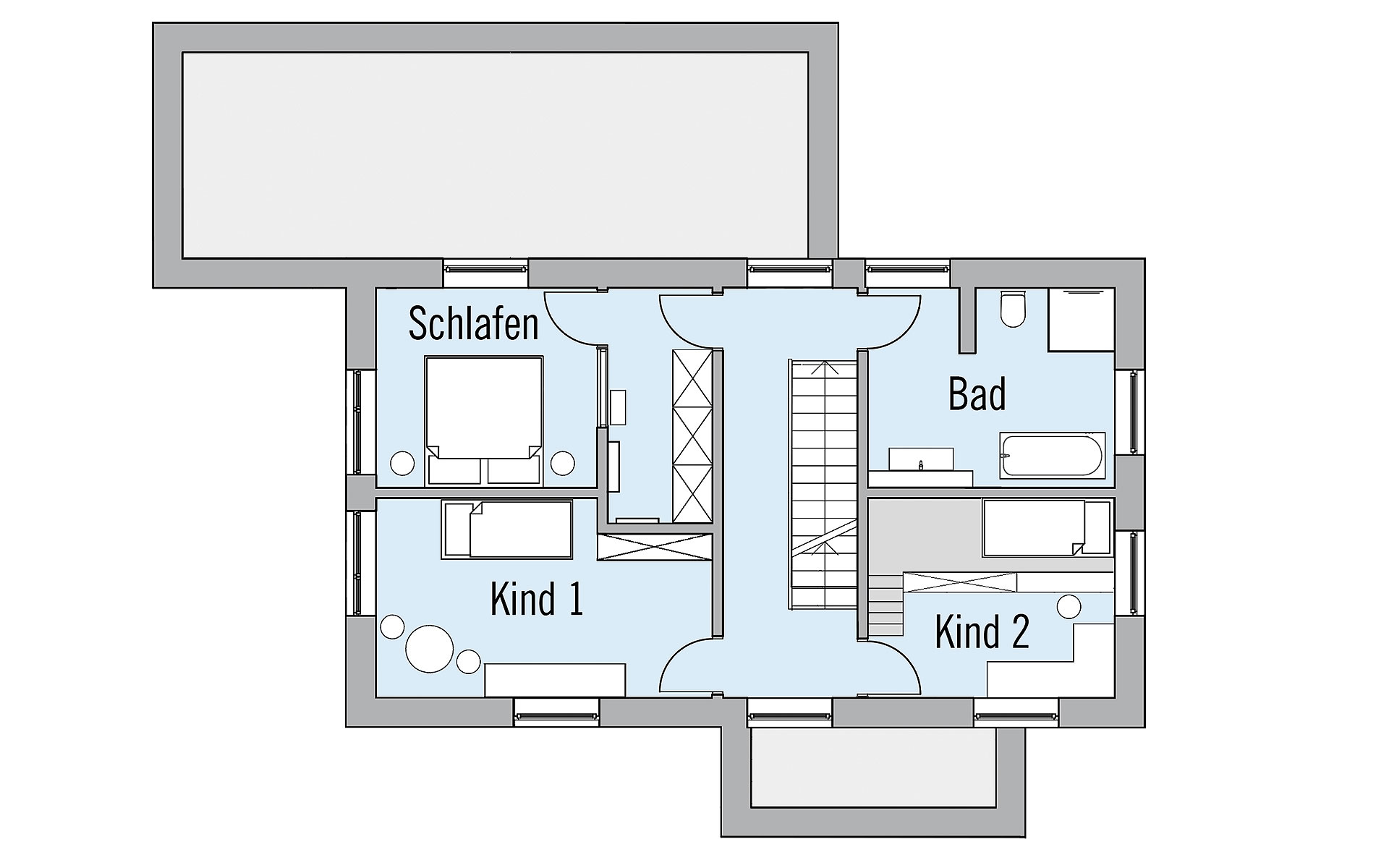 Obergeschoss NaturDesign von Bau-Fritz GmbH & Co. KG, seit 1896