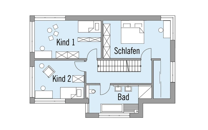 Baufritz - Musterhaus Wiesenhütter Obergeschoss