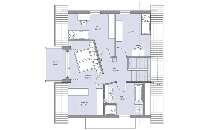 BAUMEISTER-HAUS - Musterhaus Echterkamp Dachgeschoss