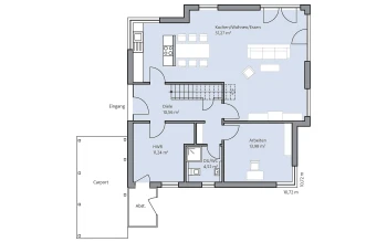 Grundriss Zeltdach Freiberger von BAUMEISTER-HAUS