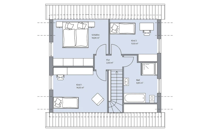 BAUMEISTER-HAUS - Musterhaus Lutz Dachgeschoss