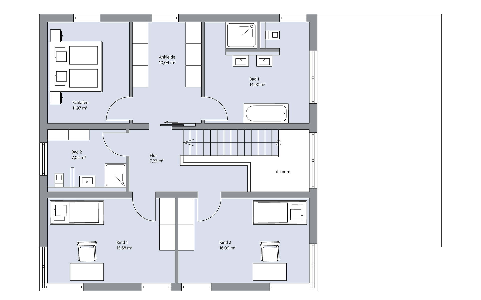 Obergeschoss Pfeilschmidt von BAUMEISTER-HAUS Kooperation e.V.