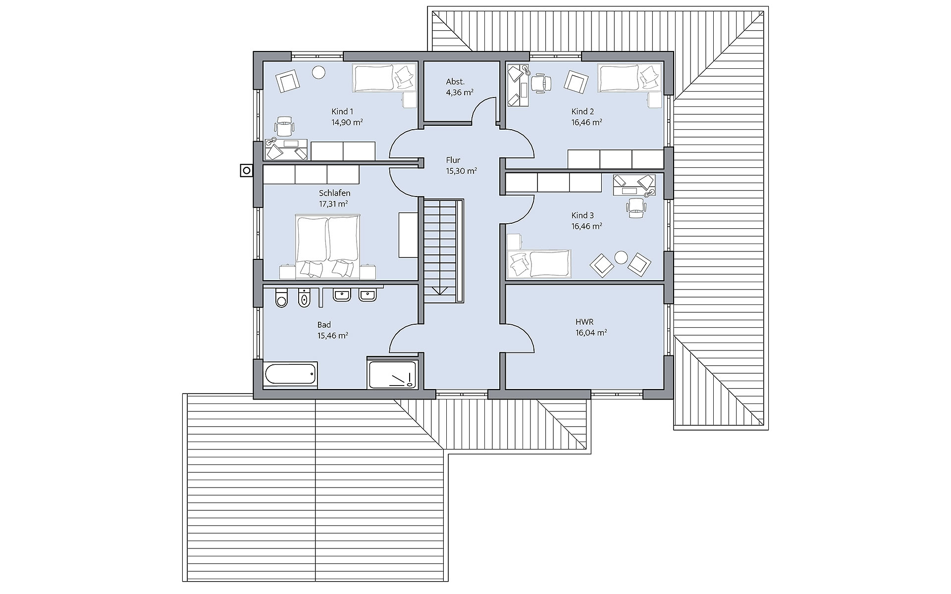 Obergeschoss Lehmann von BAUMEISTER-HAUS Kooperation e.V.