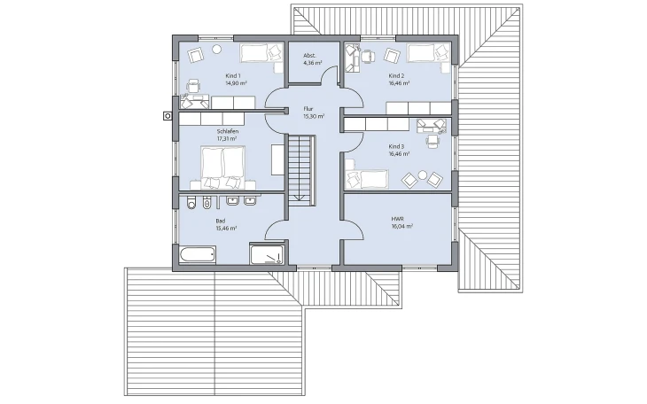 BAUMEISTER-HAUS - Musterhaus Lehmann Obergeschoss