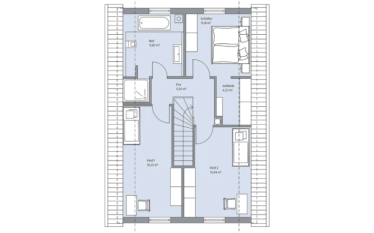 BAUMEISTER-HAUS - Musterhaus Querfeld Dachgeschoss