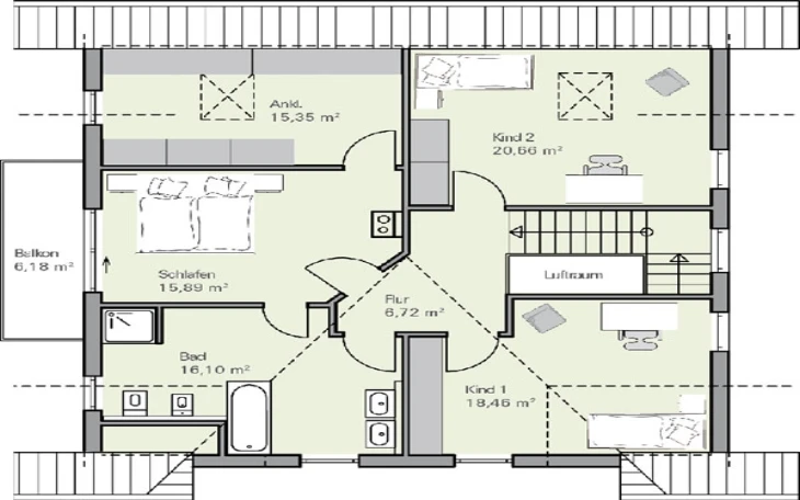 BAUMEISTER-HAUS - Musterhaus Tauber Dachgeschoss