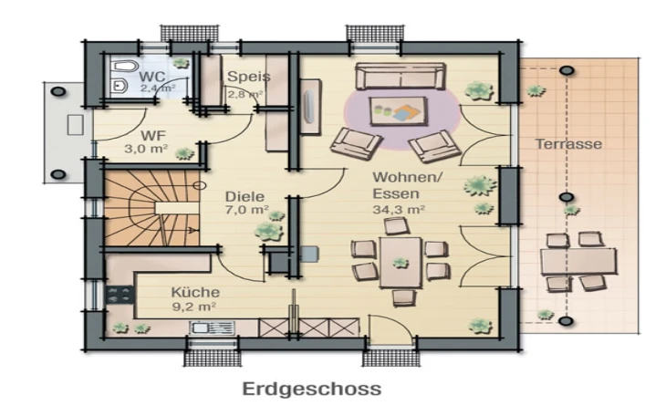 Bavaria - Musterhaus FLIEDER Erdgeschoss