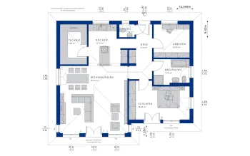 Grundriss Bungalow AMBIENCE 100 V3 von Bien-Zenker