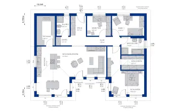 Grundriss Bungalow AMBIENCE 111 V2 von Bien-Zenker