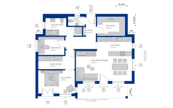Grundriss Bungalow AMBIENCE 77 V4 von Bien-Zenker