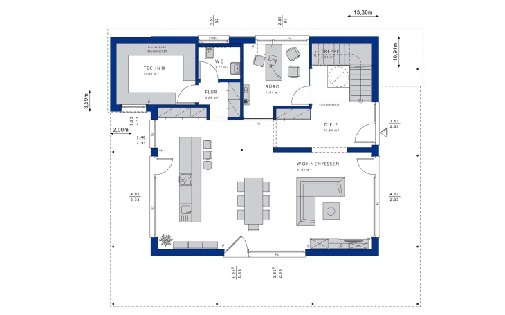 Bien-Zenker - Musterhaus CONCEPT-M 177 Freiburg Erdgeschoss