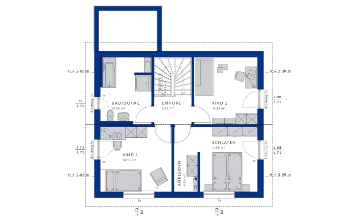 Bien-Zenker - Musterhaus EDITION 125 V4 Dachgeschoss