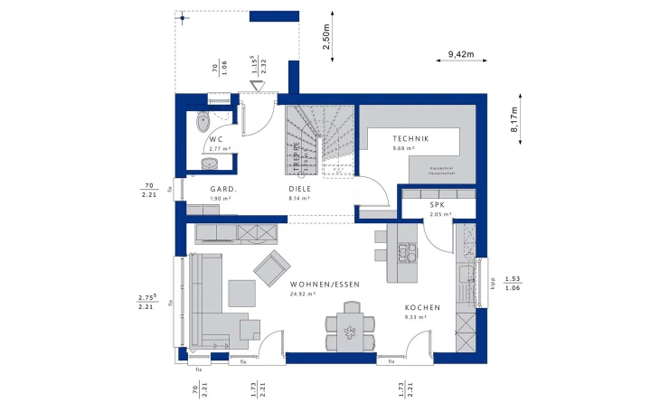 Bien-Zenker - Musterhaus EDITION 125 V4 Erdgeschoss