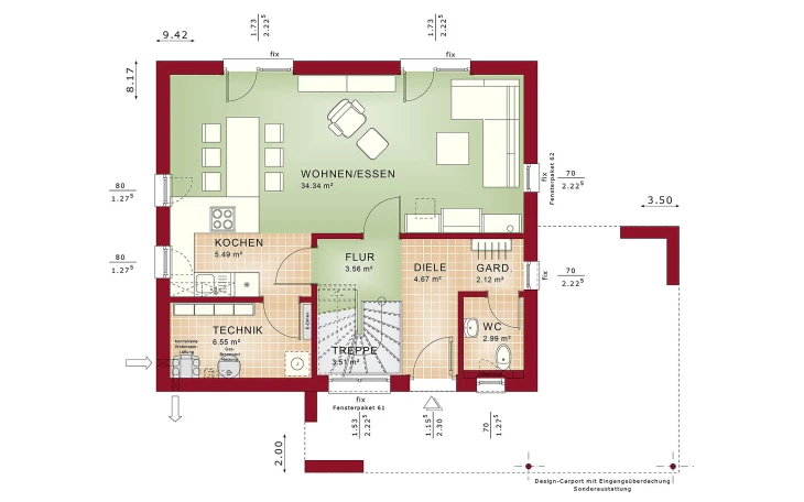 Bien-Zenker - Musterhaus EDITION 1 V2 Erdgeschoss