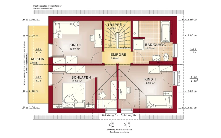 Bien-Zenker - Musterhaus EVOLUTION 122 V10 Dachgeschoss