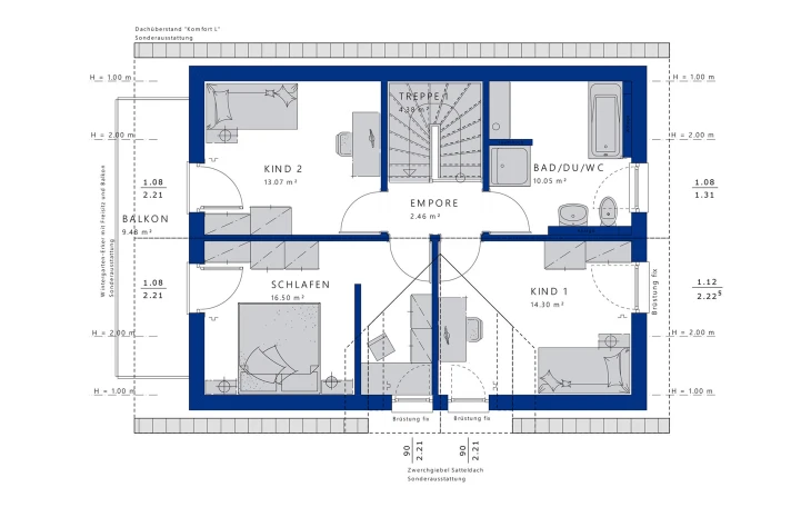 Bien-Zenker - Musterhaus EVOLUTION 122 V3 Dachgeschoss