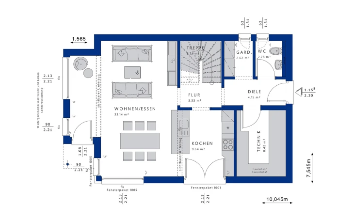 Bien-Zenker - Musterhaus EVOLUTION 122 V3 Erdgeschoss
