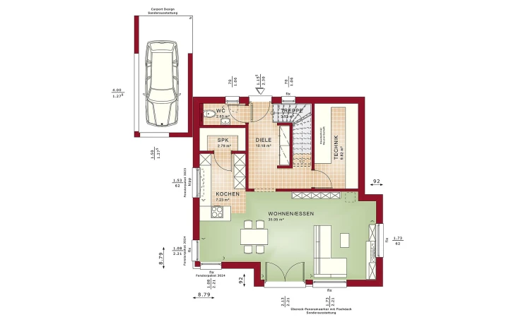 Bien-Zenker - Musterhaus EVOLUTION 124 V3 Erdgeschoss
