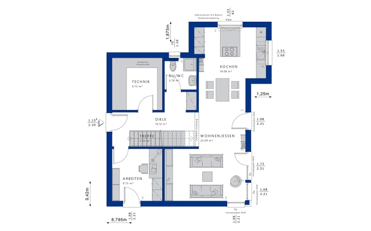 Bien-Zenker - Musterhaus EVOLUTION 136 V4 Erdgeschoss