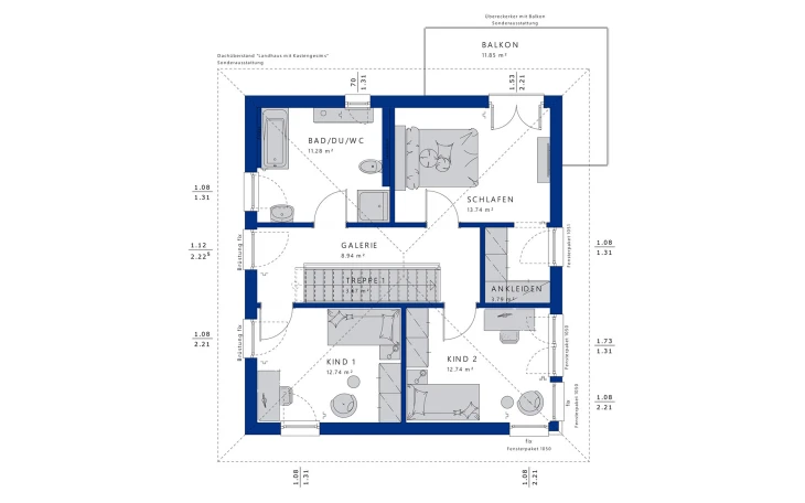 Bien-Zenker - Musterhaus EVOLUTION 136 V4 Obergeschoss