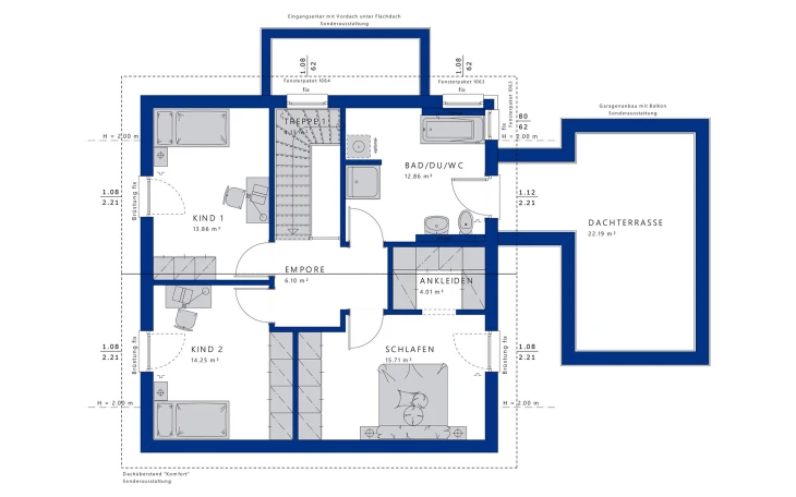 Bien-Zenker - Musterhaus EVOLUTION 143 V5 Dachgeschoss