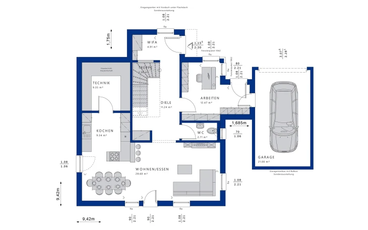 Bien-Zenker - Musterhaus EVOLUTION 143 V5 Erdgeschoss