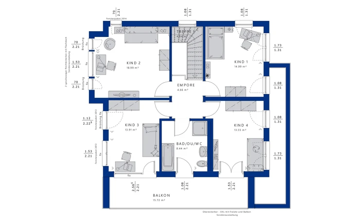 Bien-Zenker - Musterhaus EVOLUTION 152 V7 Obergeschoss