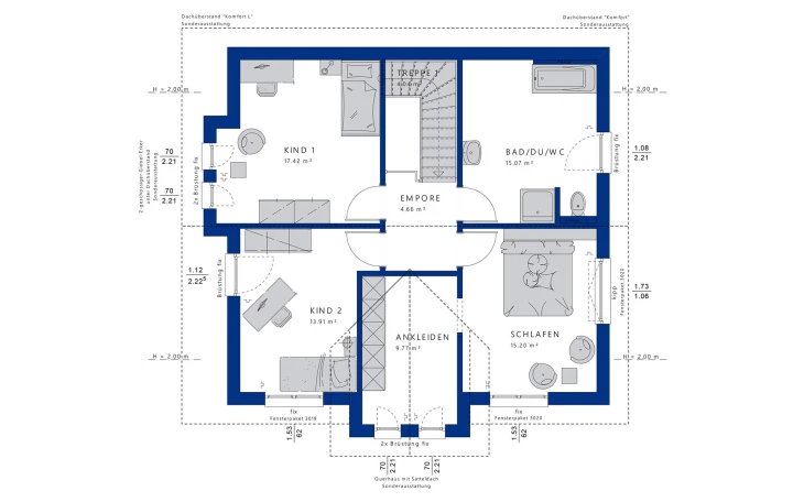 Bien-Zenker - Musterhaus EVOLUTION 152 V4 Dachgeschoss