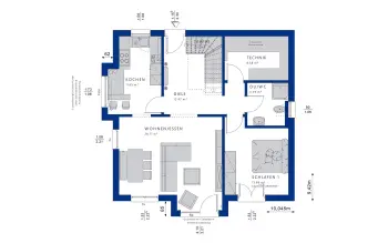 Grundriss Familienhaus EVOLUTION 152 V4 von Bien-Zenker