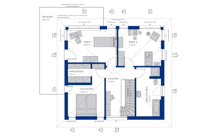 Bien-Zenker - Musterhaus EVOLUTION 154 V4 Obergeschoss