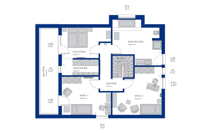 Bien-Zenker - Musterhaus EVOLUTION 163 V5 Obergeschoss