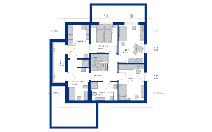 Bien-Zenker - Musterhaus EVOLUTION 161 V4 Dachgeschoss