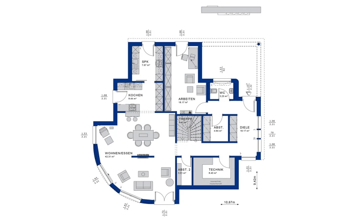 Bien-Zenker - Musterhaus EVOLUTION 163 V3 Erdgeschoss
