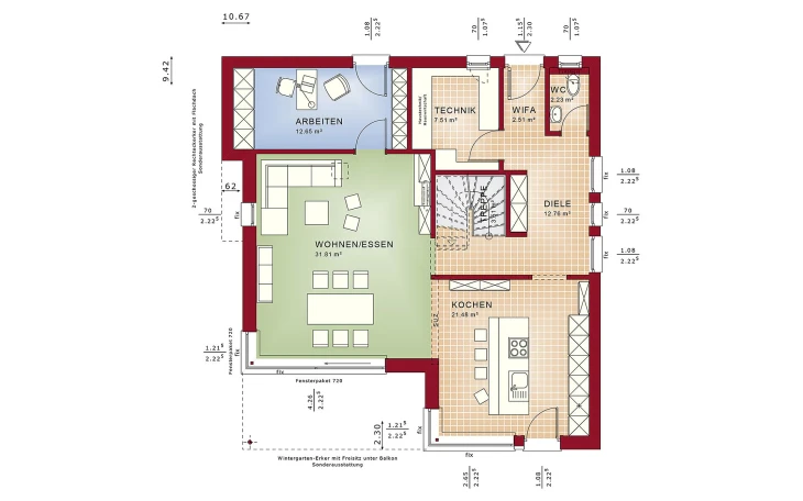 Bien-Zenker - Musterhaus FANTASTIC 163 V8 Erdgeschoss