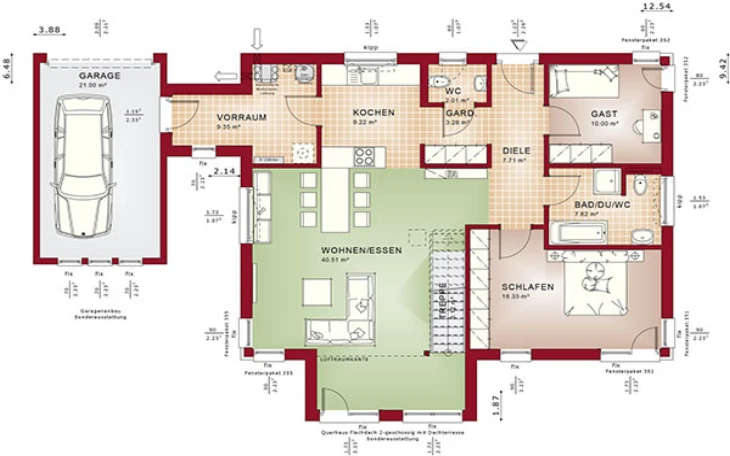 Bien-Zenker - Musterhaus Evolution 100 V9 Erdgeschoss