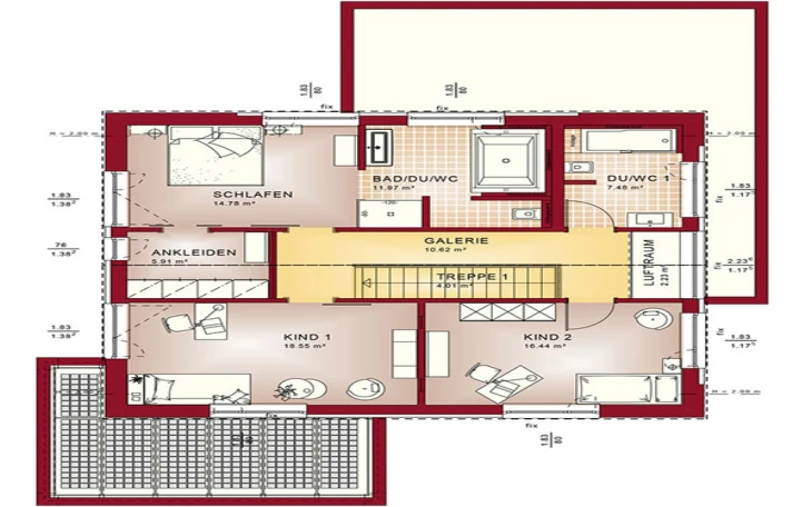 Bien-Zenker - Musterhaus Concept-M 172 Dachgeschoss